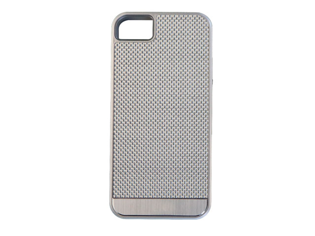 Чехол Yotrix MetalCase для Apple iPhone 5/5S (Silver Carbon, алюминиевый)