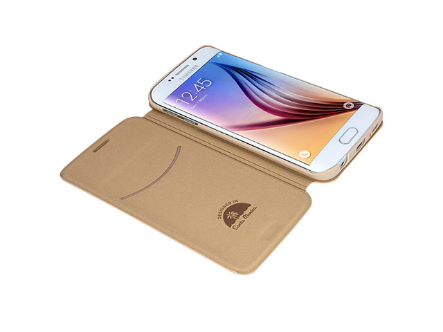 Чехол X-doria Dash Folio Edge для Samsung Galaxy S6 edge SM-G925 (золотистый, кожаный)