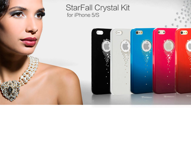 Чехол RGBMIX X-Fitted Stars Fall для Apple iPhone 5/5S (черный, пластиковый)