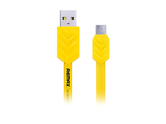 USB-кабель Remax Fishbone Data Cable (microUSB, 1 м, плоский, желтый)