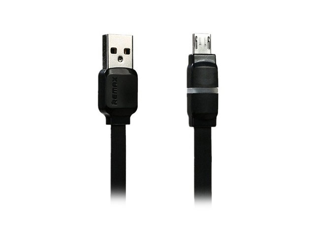 USB-кабель Remax Breathe Cable (microUSB, 1 м, плоский, черный)