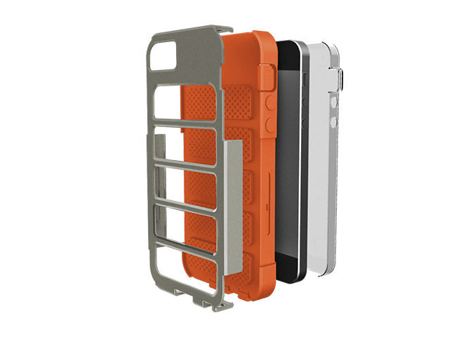 Чехол X-doria Shield Case для Apple iPhone 5 (оранжевый/серый, поликарбонат)