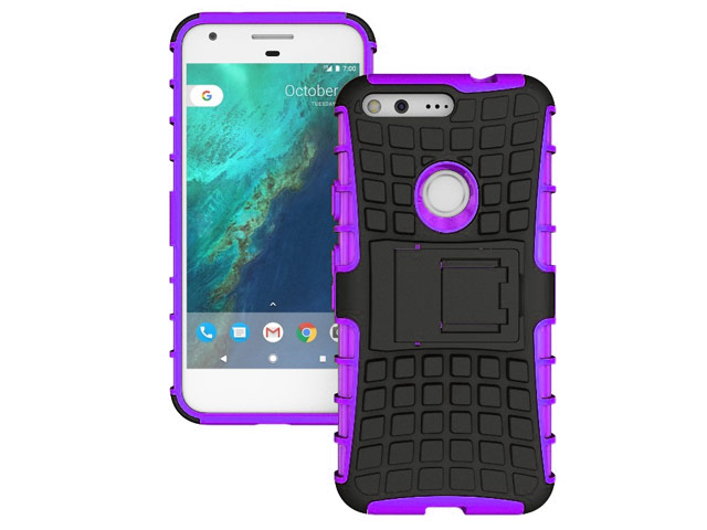 Чехол Yotrix Shockproof case для Google Pixel (фиолетовый, пластиковый)