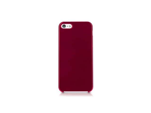 Чехол Odoyo Slim Edge Glitter Case для Apple iPhone 5 (красный, пластиковый)