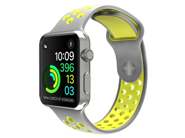 Ремешок для часов Synapse Sport Dotted Band для Apple Watch (42 мм, серый/зеленый, силиконовый)