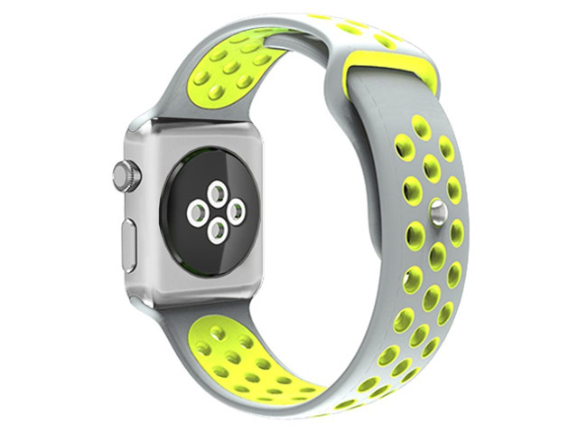 Ремешок для часов Synapse Sport Dotted Band для Apple Watch (42 мм, серый/зеленый, силиконовый)