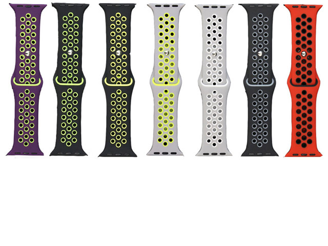 Ремешок для часов Synapse Sport Dotted Band для Apple Watch (42 мм, серый/зеленый, силиконовый)