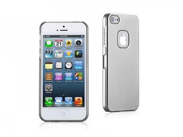 Чехол Momax Ultra Tough Shiny Series Case для Apple iPhone 5 (серебристый, пластиковый)