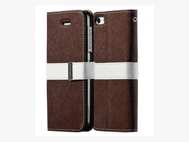 Чехол Momax Flip Diary Case для Apple iPhone 5 (коричневый, кожанный)