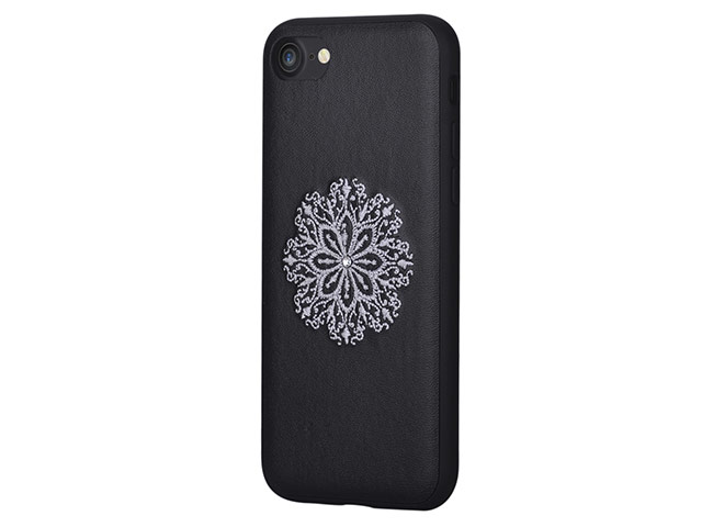 Чехол Devia Flower Embroidery case для Apple iPhone 7 (черный, кожаный)