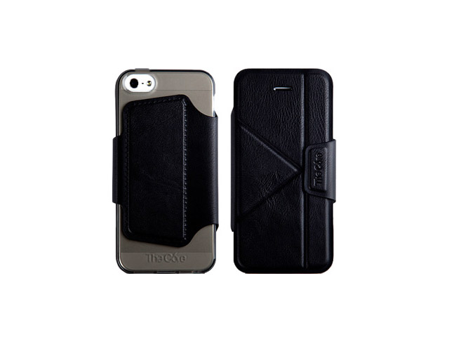 Чехол Momax The Core Smart Case для Apple iPhone 5 (черный, кожанный)