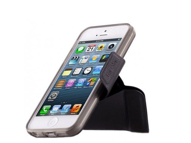 Чехол Momax The Core Smart Case для Apple iPhone 5 (черный, кожанный)