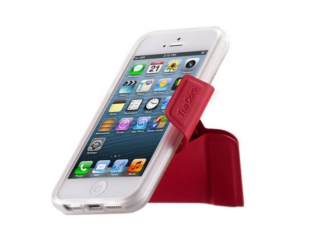 Чехол Momax The Core Smart Case для Apple iPhone 5 (красный, кожанный)