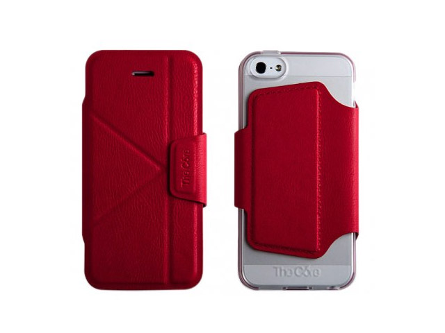 Чехол Momax The Core Smart Case для Apple iPhone 5 (красный, кожанный)