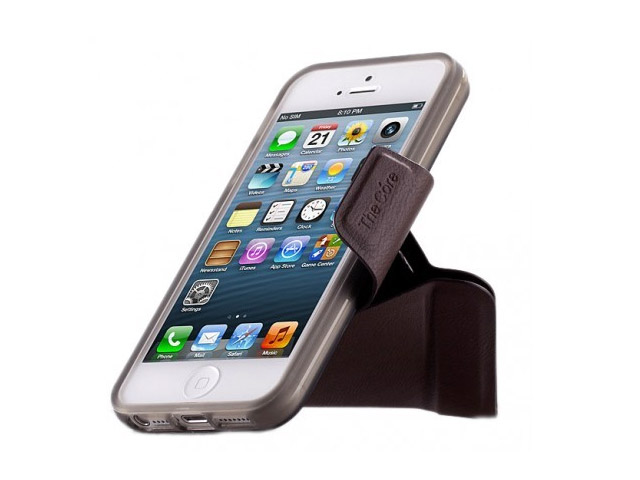 Чехол Momax The Core Smart Case для Apple iPhone 5 (коричневый, кожанный)