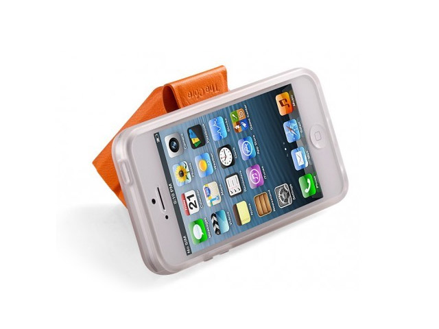 Чехол Momax The Core Smart Case для Apple iPhone 5 (оранжевый, кожанный)