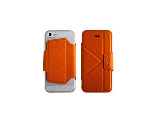 Чехол Momax The Core Smart Case для Apple iPhone 5 (оранжевый, кожанный)