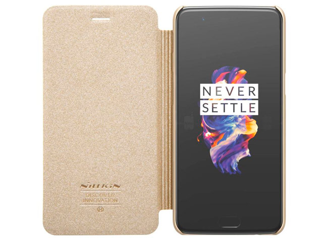 Чехол Nillkin Sparkle Leather Case для OnePlus 5 (золотистый, винилискожа)