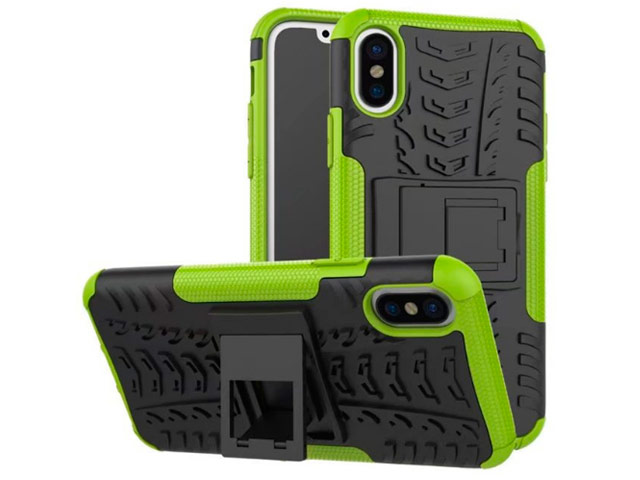 Чехол Yotrix Shockproof case для Apple iPhone X (зеленый, пластиковый)