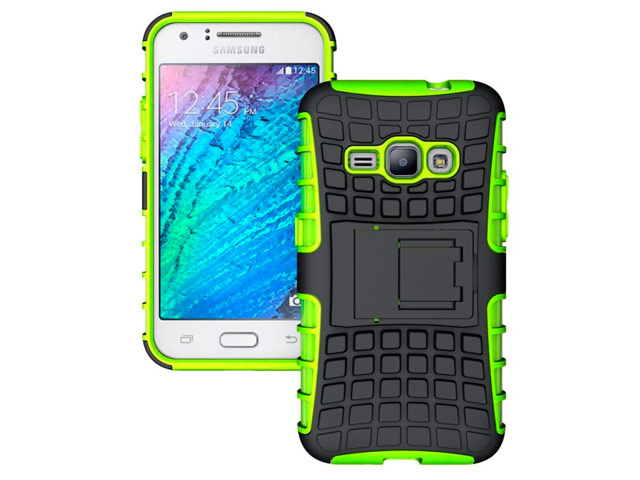 Чехол Yotrix Shockproof case для Samsung Galaxy J1 SM-J100 (зеленый, пластиковый)