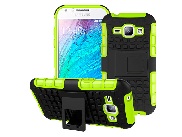 Чехол Yotrix Shockproof case для Samsung Galaxy J1 SM-J100 (зеленый, пластиковый)