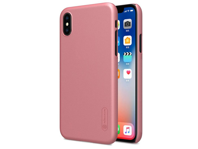 Чехол Nillkin Hard case для Apple iPhone X (розово-золотистый, пластиковый)