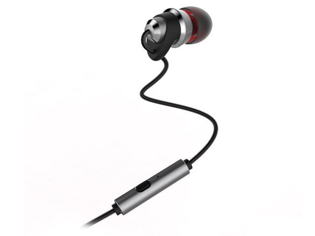 Наушники Remax Metal Earphone RM-585 (черные, пульт/микрофон, 20-20000 Гц, 9 мм)