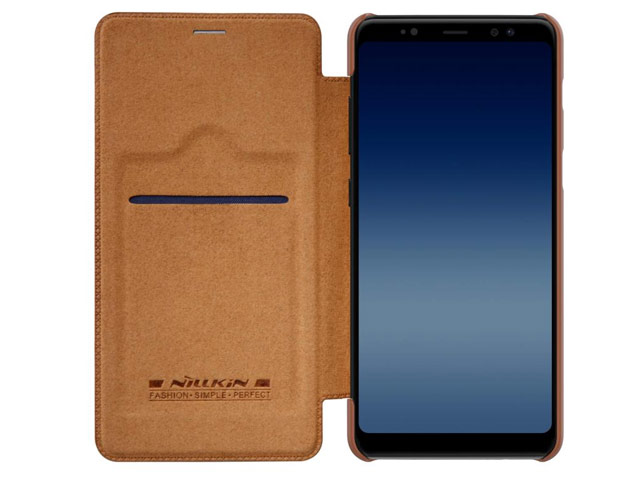 Чехол Nillkin Qin leather case для Samsung Galaxy A8 2018 (коричневый, кожаный)