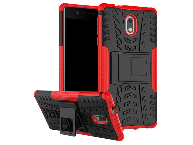 Чехол Yotrix Shockproof case для Nokia 3 (красный, пластиковый)