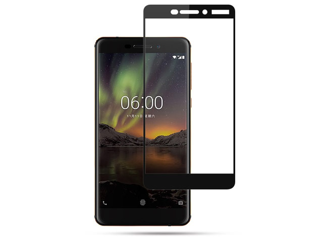 Защитная пленка Yotrix 3D Glass Protector для Nokia 6 2018 (стеклянная, черная)