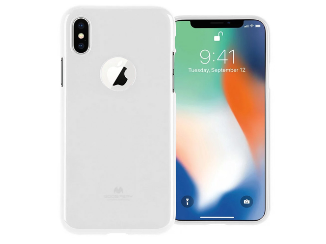 Чехол Mercury Goospery Jelly Case Hole для Apple iPhone X (белый, гелевый)