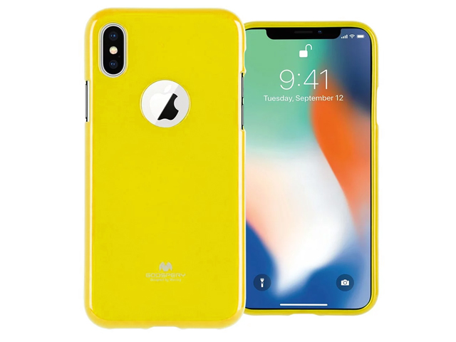 Чехол Mercury Goospery Jelly Case Hole для Apple iPhone X (желтый, гелевый)