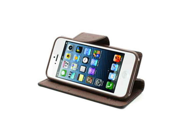 Чехол Mercury Goospery Fancy Diary Case для Apple iPhone 5/5S (черный/коричневый, кожаный)