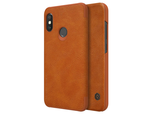 Чехол Nillkin Qin leather case для Xiaomi Redmi 6 pro (коричневый, кожаный)