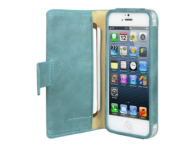 Чехол Vetti Craft Lusso Case для Apple iPhone 5 (синий, кожанный)