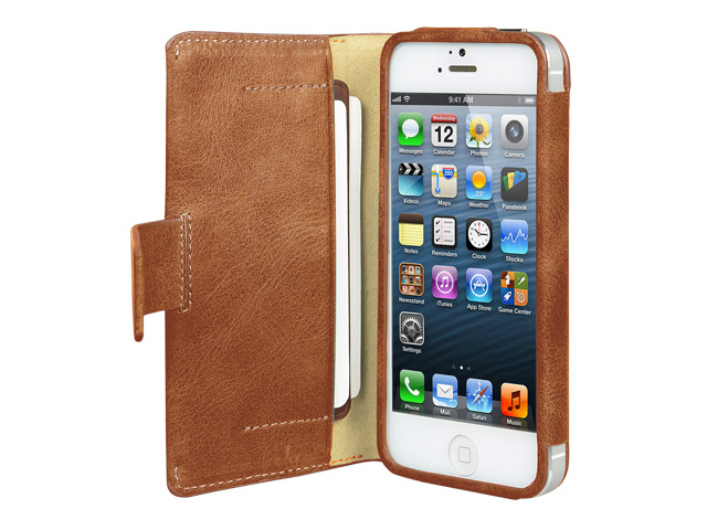 Чехол Vetti Craft Lusso Case для Apple iPhone 5 (коричневый, кожанный)