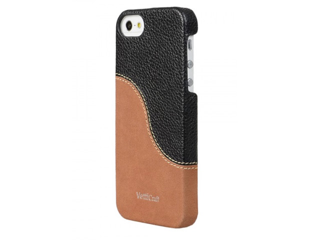 Чехол Vetti Craft SnapCover Case для Apple iPhone 5 (черный/коричневый, кожанный)