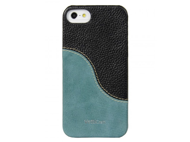 Чехол Vetti Craft SnapCover Case для Apple iPhone 5 (черный/голубой, кожанный)