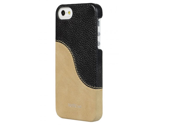 Чехол Vetti Craft SnapCover Case для Apple iPhone 5 (черный/бежевый, кожанный)