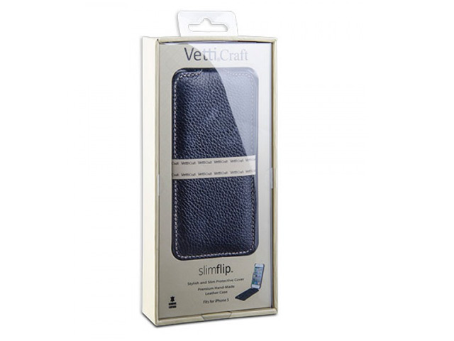 Чехол Vetti Craft Slim Flip Case для Apple iPhone 5 (черный, кожанный)