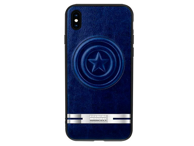 Чехол Marvel Avengers Leather case для Apple iPhone X (Captain America, кожаный)