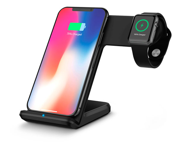 Беспроводное зарядное устройство Synapse Wireless Charger Dock (белое, Fast Charge, стандарт QI, зарядка Apple Watch)