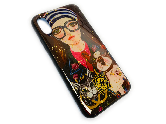 Чехол Yotrix GlitterFoil Case для Apple iPhone XS max (Girl, гелевый)