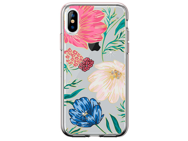 Чехол Comma Crystal Flowers для Apple iPhone XS (Butterfly Black, гелевый)