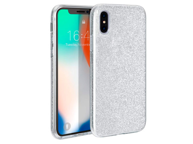 Чехол Yotrix BrightCase для Apple iPhone XS max (серебристый, гелевый)