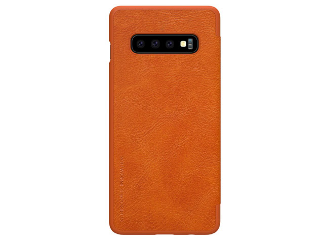 Чехол Nillkin Qin leather case для Samsung Galaxy S10 plus (коричневый, кожаный)