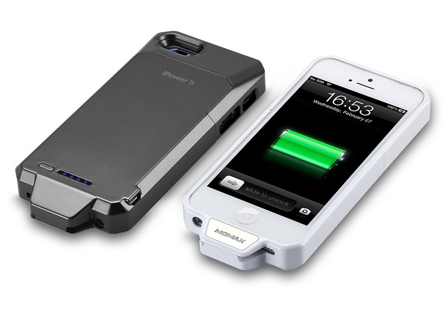 Чехол с батареей Momax iPower 5 для Apple iPhone 5 (белый, 2250 mAh, MFi)