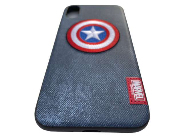 Чехол Marvel Avengers Leather case для Apple iPhone XS (Captain America, матерчатый)