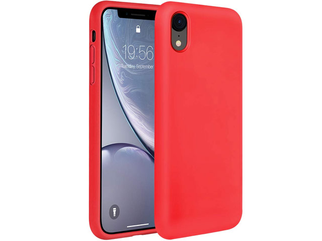 Чехол Yotrix LiquidSilicone для Apple iPhone XR (красный, гелевый)