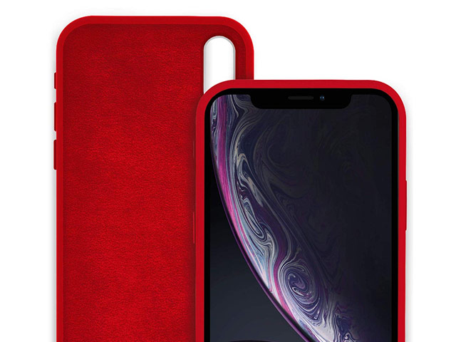 Чехол Yotrix LiquidSilicone для Apple iPhone XR (красный, гелевый)